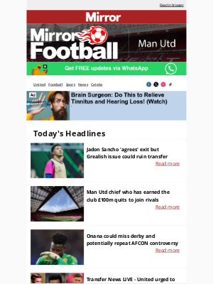 Daily Mirror (United Kingdom) - Jadon Sancho 'agrees' exit