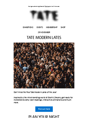 Tate (United Kingdom) - Don't miss: the final Tate Modern Lates of the year ✨