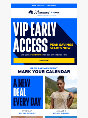 Paramount+ - Peak Savings Starts Now ✨ Shop 30% off Sitewide!
