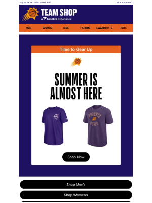 Phoenix Suns - Get Summer Ready: Up To 40% Off Suns Gear!