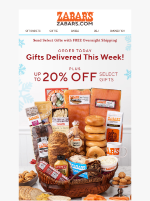 Zabar's - Wrap Up your Holiday Gifting! Up to 20% OFF Select Gifts with FREE Shipping!