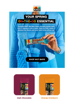 KIND Snacks - Phone. Wallet. Keys. KIND Bar. ✔️