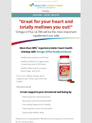 Healthy Directions - Save 40% + an EXTRA 15% on ULTRA ❤️ and stress support!