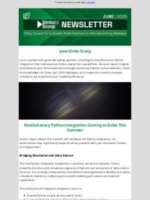 Simio Software - June Scoop: See What is Coming Next