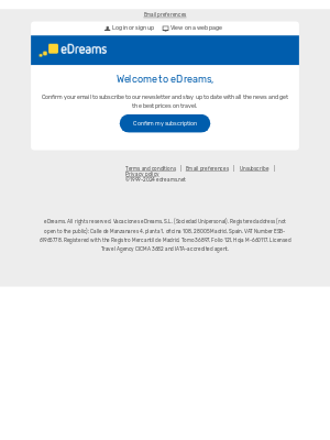 eDreams - Welcome to eDreams. Confirm your email