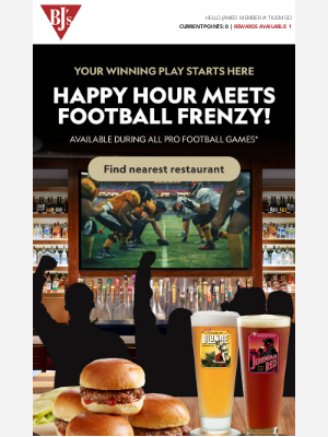 BJs Restaurants - Big Games, Bigger Happy Hour Deals 🏈