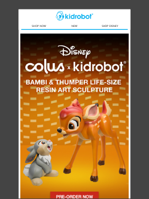 Kidrobot - NEW Disney Bambi and Thumper Life-Size Art Sculpture by Colus Drops Now