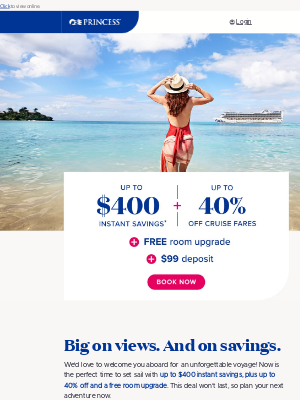 Princess Cruises - It’s still on: Up to $400 instant savings 🎉