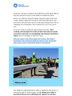 Obama Foundation - Be a part of the Obama Presidential Center