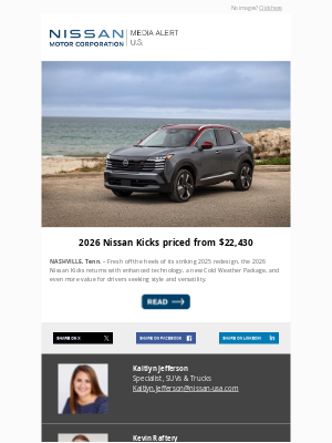 Nissan - 2026 Nissan Kicks priced from $22,430