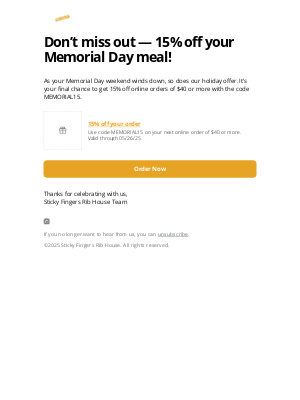 Sticky Fingers Ribhouse - ⏰ Last day to save 15% from Sticky Fingers Rib House