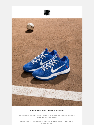 Undefeated - RAFFLE - Nike Game Royal Kobe 6 Protro