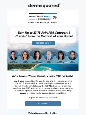 Fall Clinical - Your Chance to Earn CME Credits Virtually From the Sold-Out Winter Clinical Hawaii Dermatology Conference!