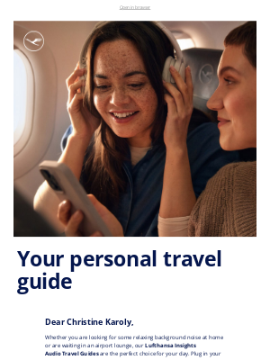 Lufthansa - Headphones ready? Then check out our Audio Travel Guides