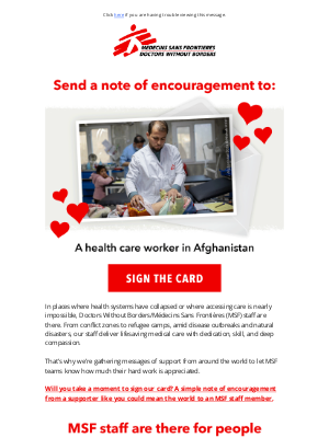 Doctors Without Borders - 💌 Will you add your name to our care card?