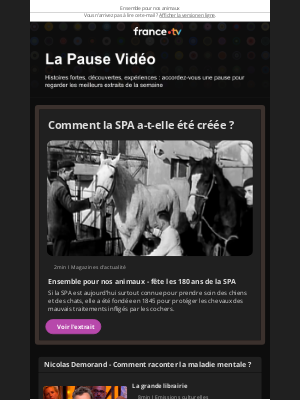 France télévision (France) - 180 ans de la SPA 🐱🐶🐴