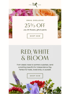 25% Off Flowers for the Fourth!