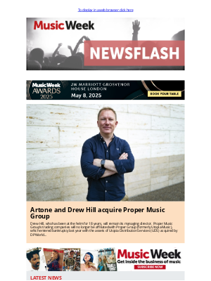 Music Week - Artone and Drew Hill acquire Proper Music Group