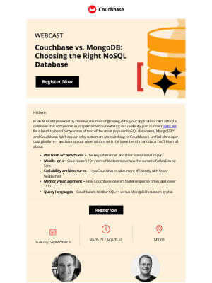 Couchbase - Webcast | Compare Couchbase vs. MongoDB