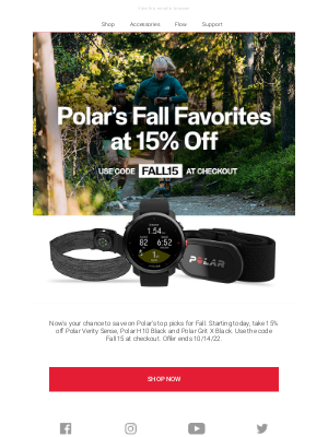 Polar - Save 15% On Polar's Fall Favorites | Promo Code Fall15