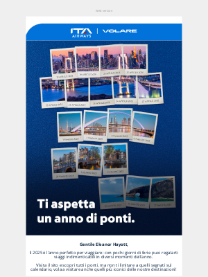 ITA Airways (Italy) - 📅 Ti aspetta un anno di ponti 🌉