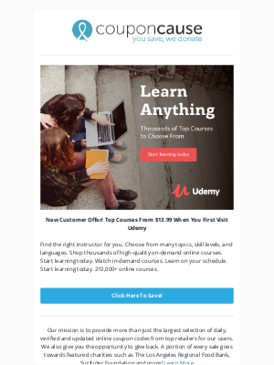 Coupon Cause - Learning Savings Inside! 📚 | Save Up To 60% At Udemy!