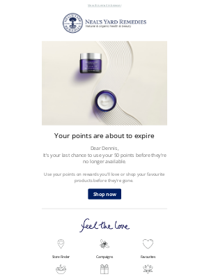 Neal's Yard Remedies - Your points expire tomorrow