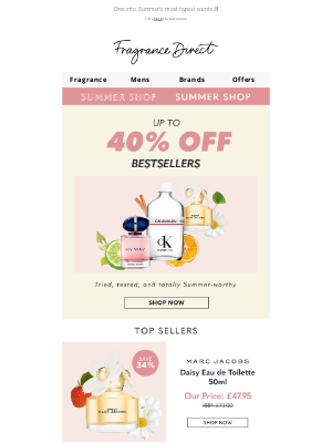 Fragrance Direct(United Kingdom) - Summer Icons up to 40% Off This Payday