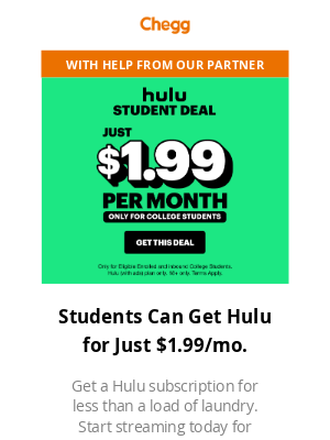 Chegg - Subscribe for just $1.99/mo