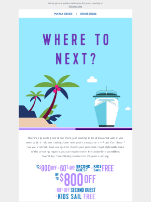 Royal Caribbean Cruises - Get in vacation mode with the funnest quiz you’ll ever take