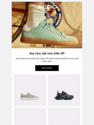 ALDO - LIVE NOW: BOGO 40% OFF