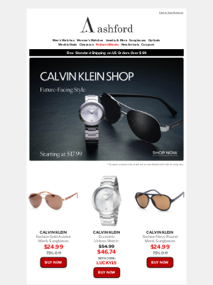 Ashford - Calvin Klein for Less? Oh Yes!