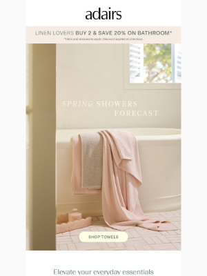 Adairs (Australia) - Incoming: Spring Showers Forecast