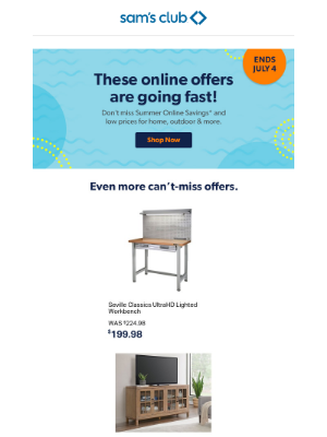 Sam's Club - Online-only savings end soon!