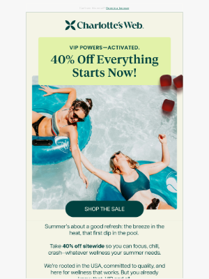 Charlotte's Web - VIP Early Access: 40% Off Sitewide Starts Now