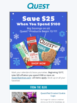 Quest Nutrition - SAVINGS IS COMING - All Quest Products Beginning 12/17!