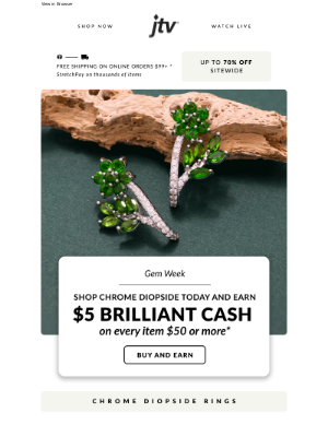 Jewelry Television - Gem Week Day 2: Earn $5 Brilliant Cash on Chrome Diopside!