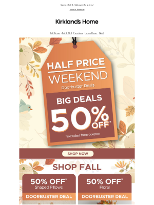 Kirkland's - 👀 50% OFF Doorbuster Deals | Right This Way >>