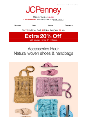 JCPenney - Easy, breezy! Up to 30% Off woven shoes & accessories