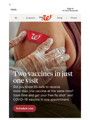 Walgreens - It’s time to schedule your flu shot