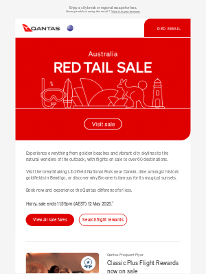 Qantas (Australia) - The Australia Red Tail Sale is now on