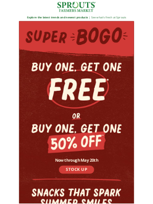 Sprouts Farmers Market, Inc. - 🎉 Yippee! Buy One Get One FREE or 50% Off