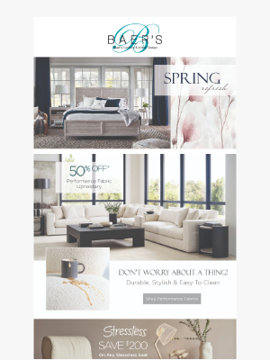 Baer's Furniture - 🌿 Refresh with Style — Save Up to 50% on Performance & Design