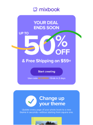 Mixbook - Two More Days to Enjoy up to 50% Off