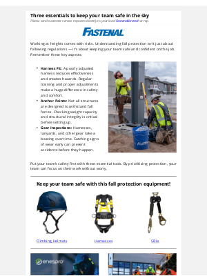 Fastenal - Fall protection starts with the big three