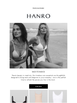 Hanro of Switzerland - Back To Basics - The Best Wardrobes Start Here