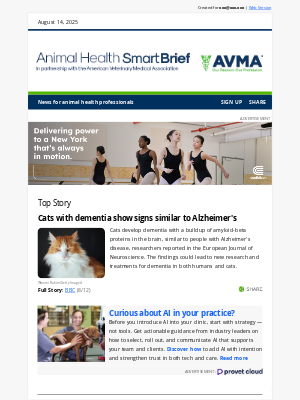 American Veterinary Medical Association (AVMA) - Cats with dementia show signs similar to Alzheimer's