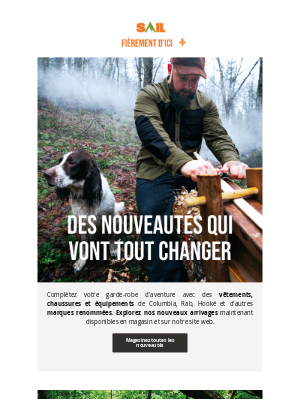 SAIL (Canada) - Les essentiels de l'automne : polaire, chemise et manteaux