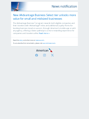 American Airlines - New AAdvantage Business Select tier unlocks more value for small and midsized businesses