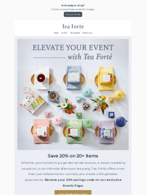 Tea Forté - Host with Tea & Save 20%